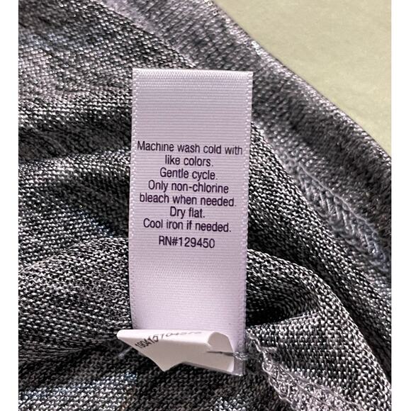 Jennifer Lopez Womens Top Size Extra Small XS Silver Metallic Cold Shoulder - Picture 5 of 5